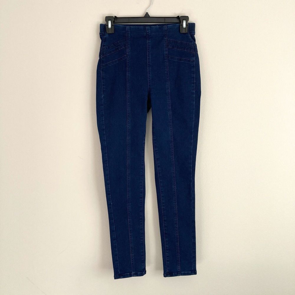 We The Free Pull On Super Skinny Stretch Dark Wash Denim Jeans Slimming Size 27